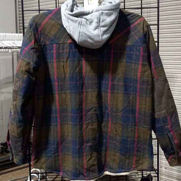 Northwoods Berber Lined Hooded Shirt Jacket- Pine | Large - Picture 3 of 5